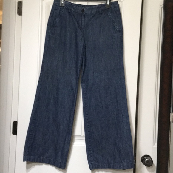 Lands' End Denim - Lands’ End Wide leg denim trousers
